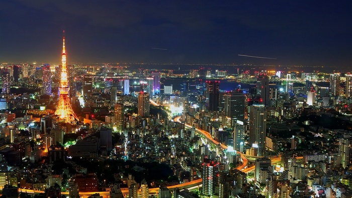 Tokyo Tower and cityscape at night
