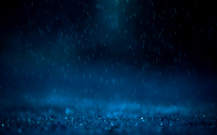 Water Drops Night Blue Rain Water