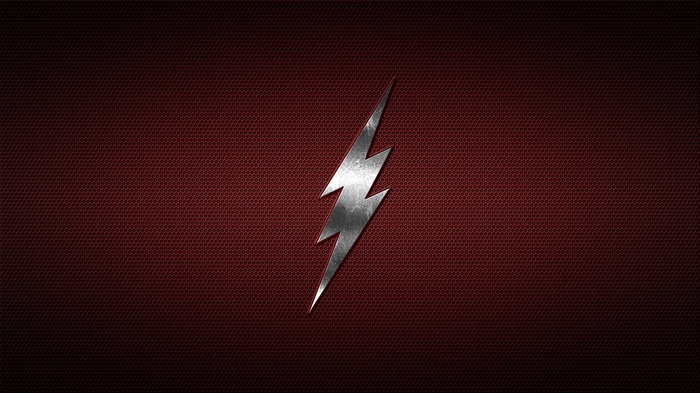 The Flash lightning bolt logo on a red textured background