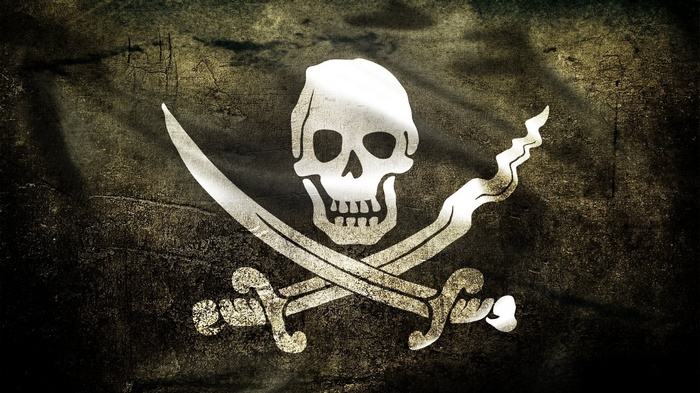 Pirate flag with skull and crossbones