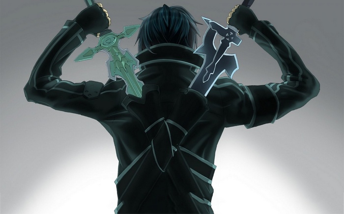 Kirigaya Kazuto with two swords from Sword Art Online