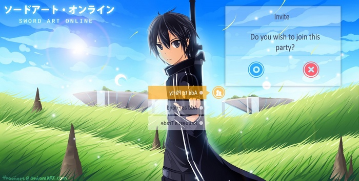 Sword Art Online Kirigaya Kazuto Party Invite