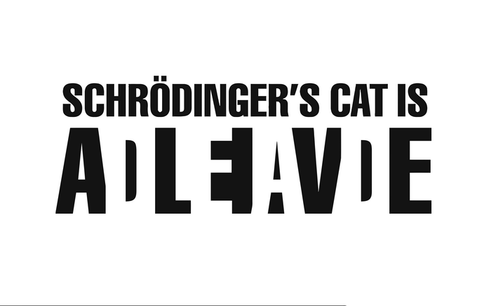 Schrödinger's Cat is Alive Typography