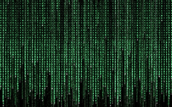 The Matrix green digital rain code