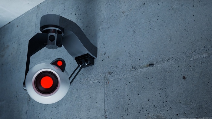 Portal 2 Turret on a Concrete Wall