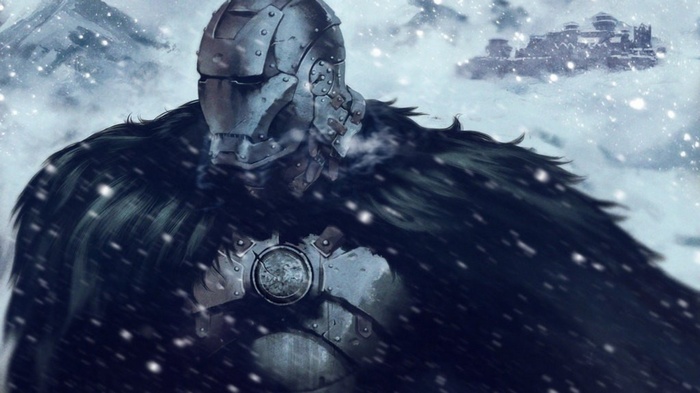 Iron Man in Game of Thrones style with House Stark