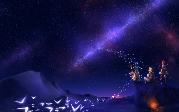 Aladdin, Morgiana, and Alibaba Saluja under the stars