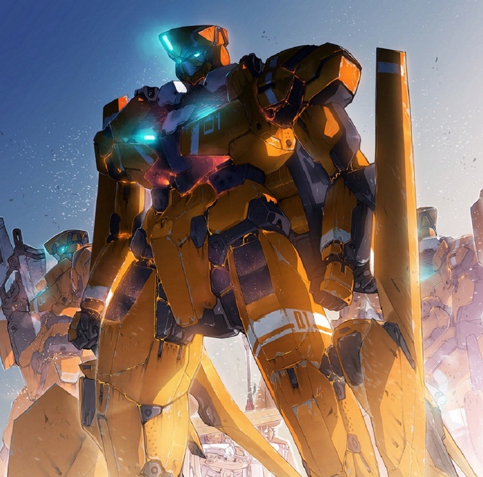 Aldnoah.Zero mechs in formation