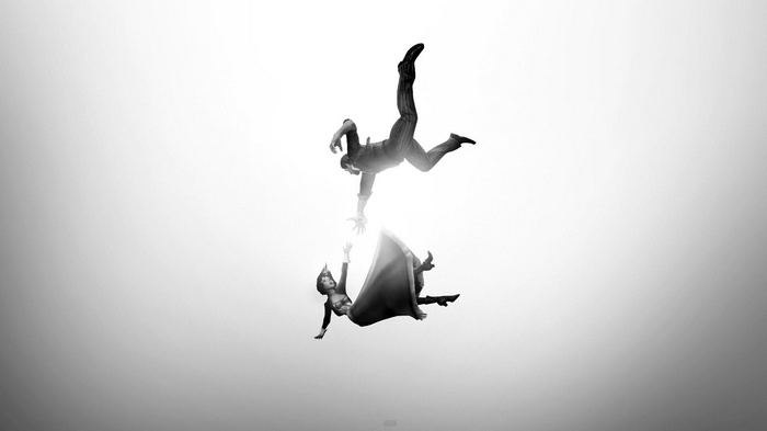 BioShock Infinite: Elizabeth and Booker falling