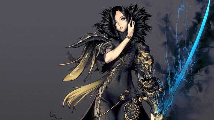 Jin Verrel from Blade and Soul with a glowing sword