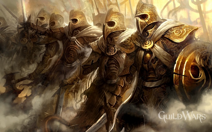 Guild Wars soldiers in golden armor