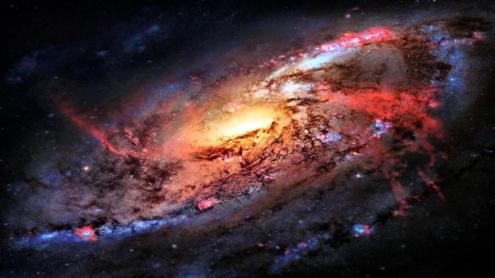 Messier 106 galaxy in space art