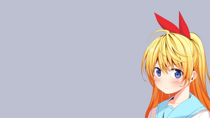 Chitoge Kirisaki from Nisekoi with blonde hair and blue eyes