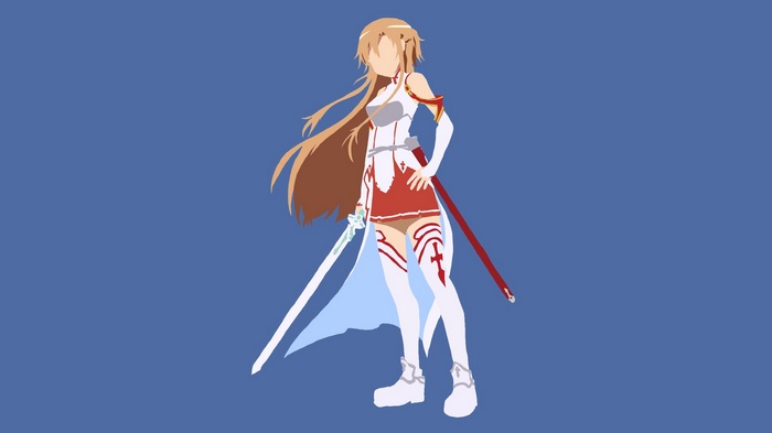 Asuna Yuuki from Sword Art Online with a sword