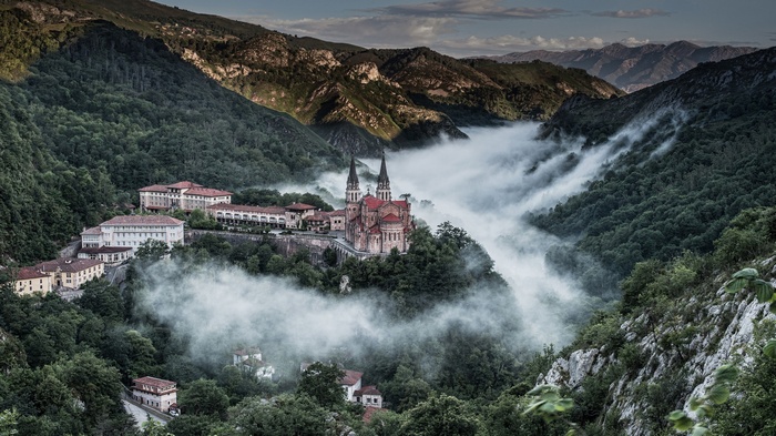 Basilica of Our Lady of Covadonga in Asturias, Spain
