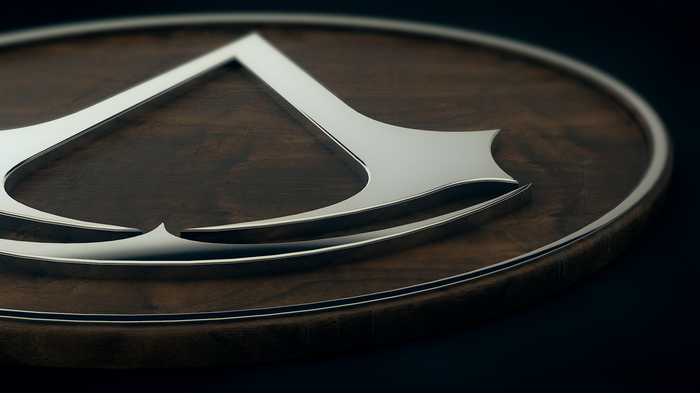 Assassin's Creed Logo on Wooden Plaque