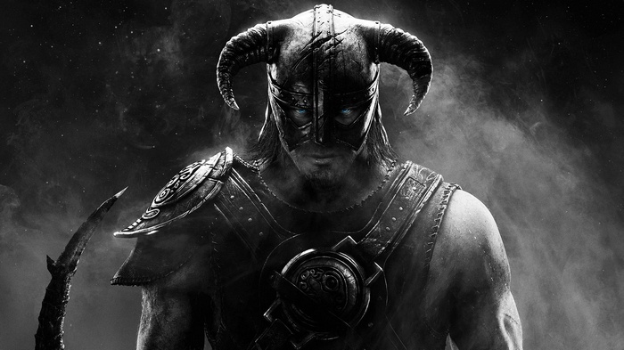 The Elder Scrolls V: Skyrim Dragonborn in Black and White