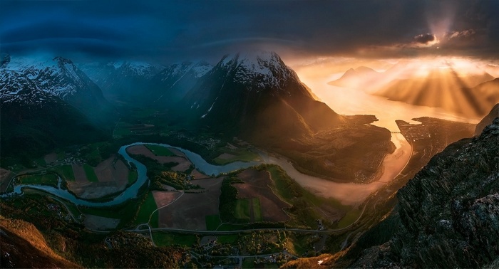 Mountains Max Rive Landscape Sunlight Photo Manipulation River Nature