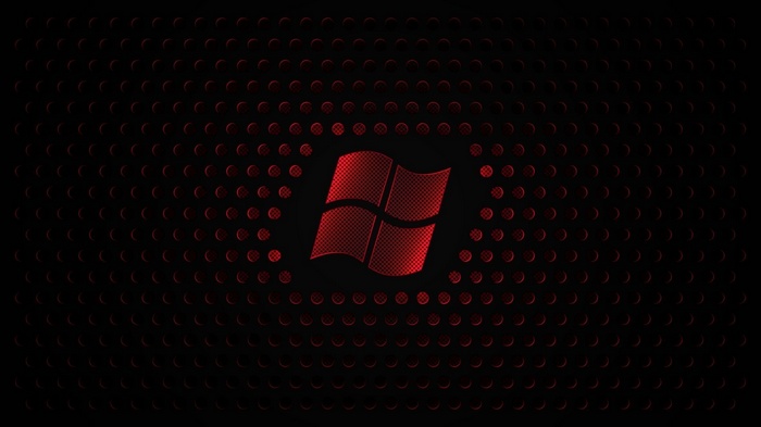 Red Windows 7 Logo on Black Background