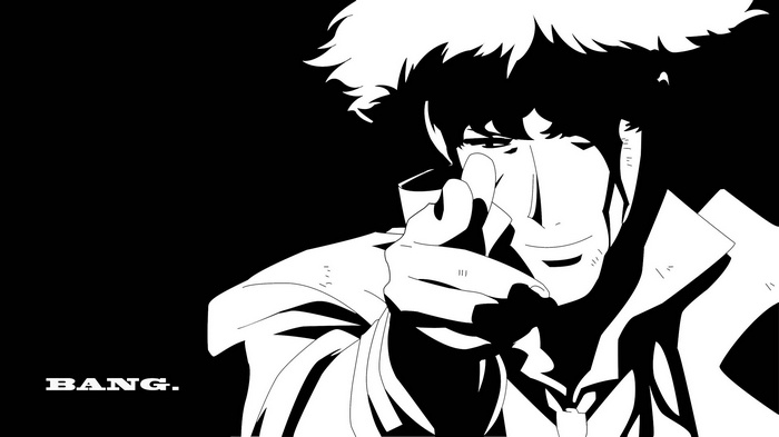 Spike Spiegel from Cowboy Bebop pointing finger
