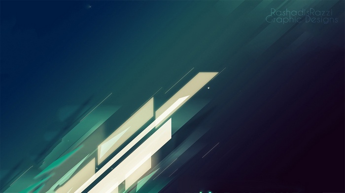 Abstract geometric shapes and lines on a dark background