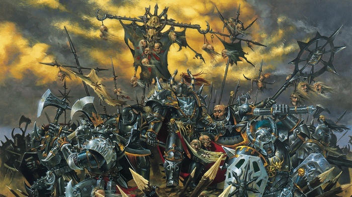 Warhammer Chaos Warriors in Battle