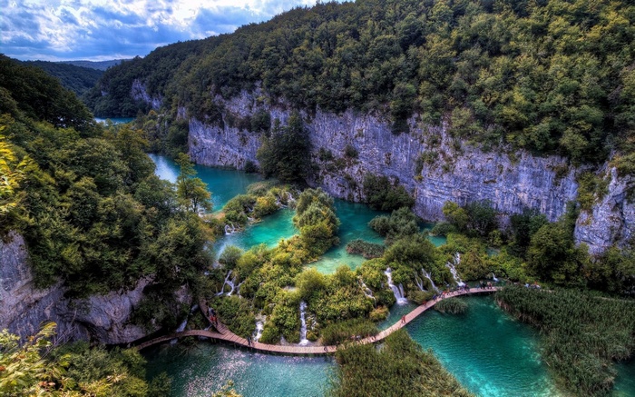 Plitvice Lakes National Park river nature landscape Croatia waterfall Plitvice National Park