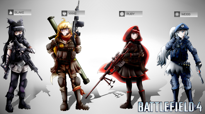 RWBY characters in Battlefield 4 style