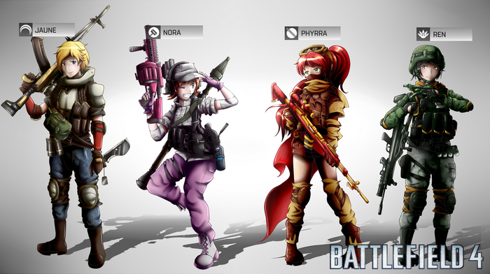 RWBY characters in Battlefield 4 style