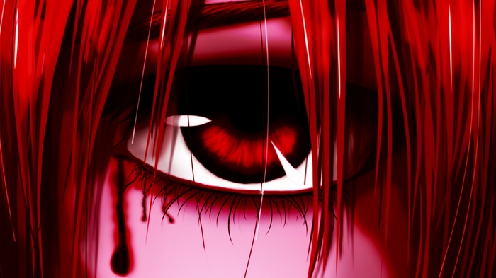 Elfen Lied Anime Close-up of Bloody Eye