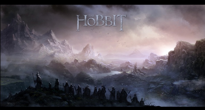The Hobbit Fantasy Landscape with Characters