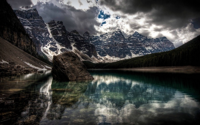 Moraine Lake with Mountains and Forest in Canada