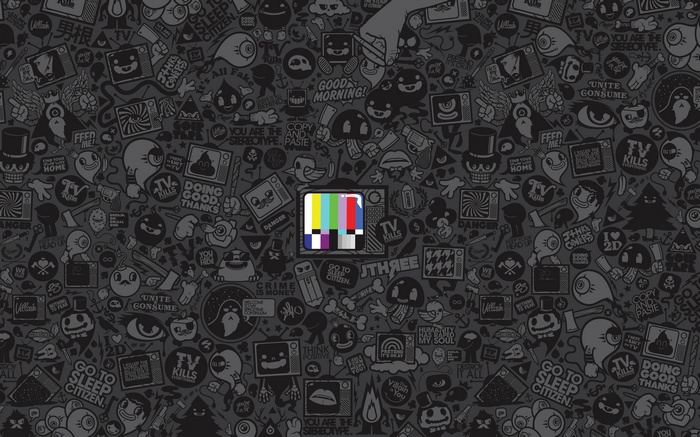 Jared Nickerson artwork with test pattern television