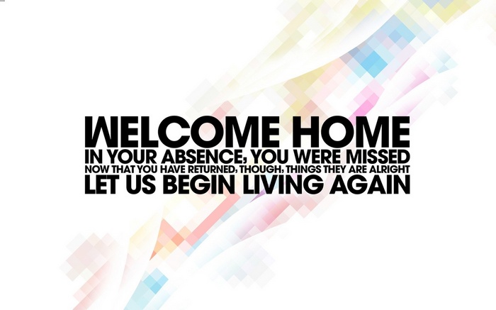 Welcome Home Typography Quote