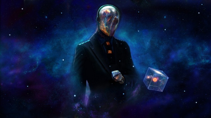 cube robot space digital art space art