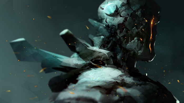 Artwork of a broken robot in science fiction style