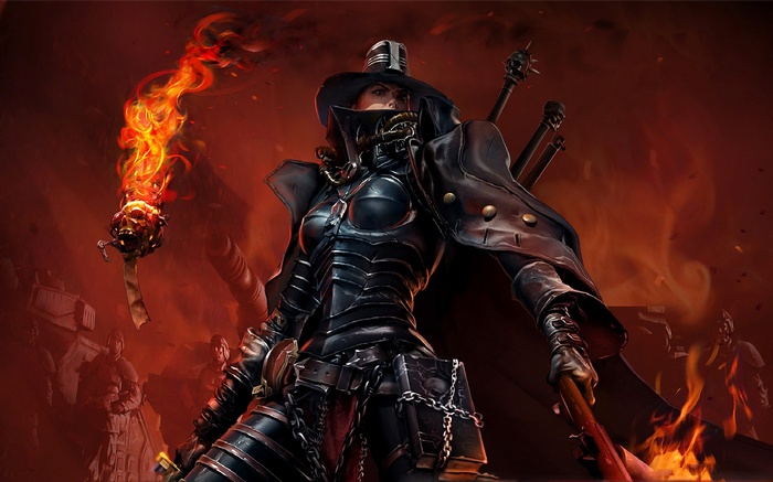 Warhammer 40,000: Dawn of War 2 character with flaming skull