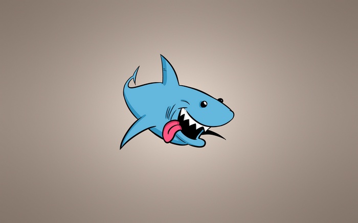 Cartoon shark with tongue sticking out