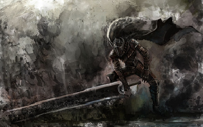 Guts from Berserk with a giant sword