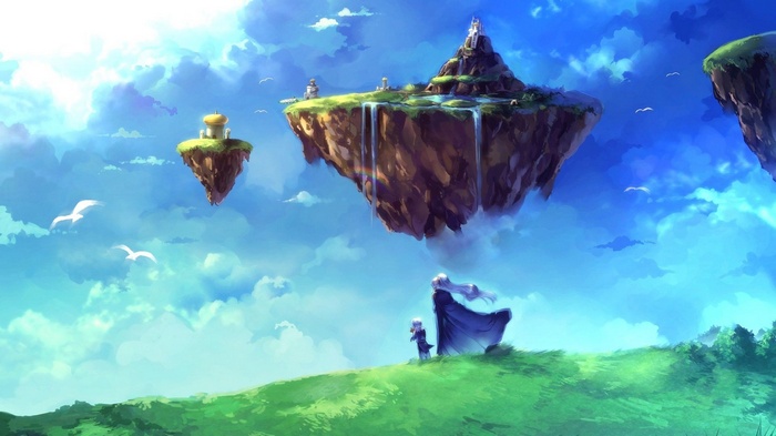 Chrono Trigger: Schala and Janus on a Floating Island