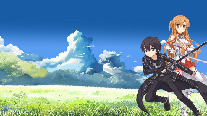 Kirigaya Kazuto and Yuuki Asuna in Sword Art Online