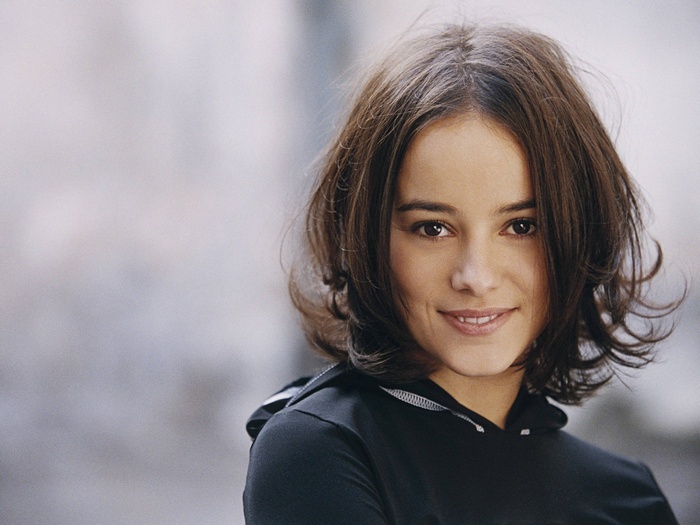 Alizee, French singer, looking at viewer and smiling