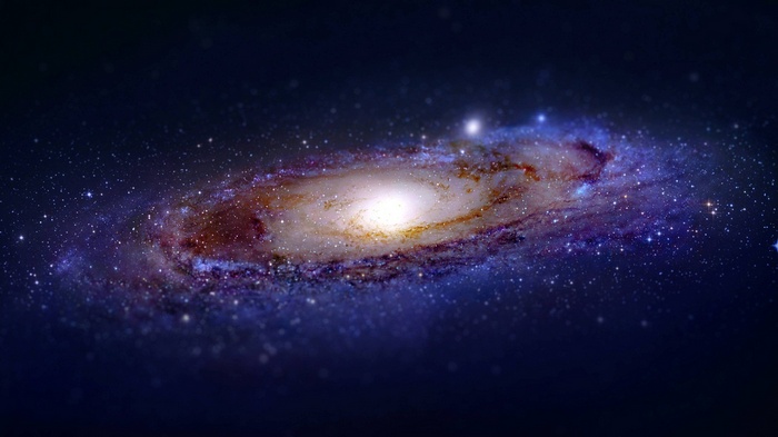 Andromeda Galaxy in Deep Space with Stars