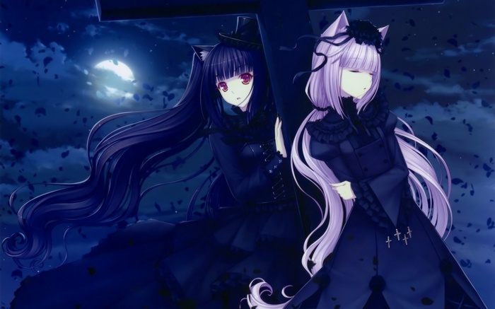 Neko Para: Vanilla and Chocolat under the moon