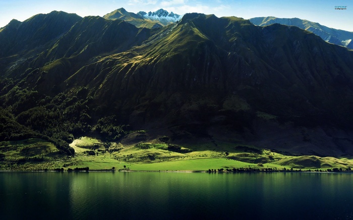 Mountains reflected in a lake