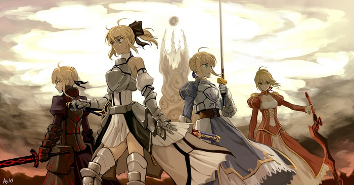 Saber Extra Empress Nero Saber Lily Saber FateZero FateExtra anime anime girls Fate Series FateExtra CCC Saber Alter FateStay Night