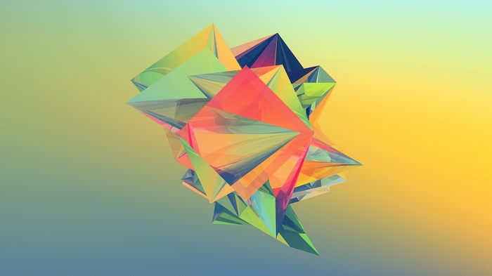 Abstract geometric shapes with a colorful gradient background