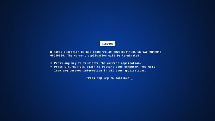 Windows Blue Screen of Death Error