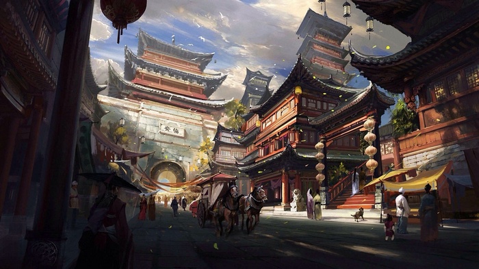 Silkroad Online Fantasy City Street Scene