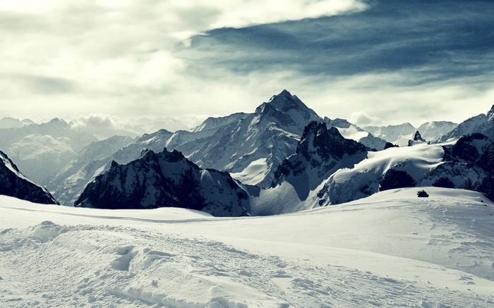 Snowy Mountains Landscape in Switzerland